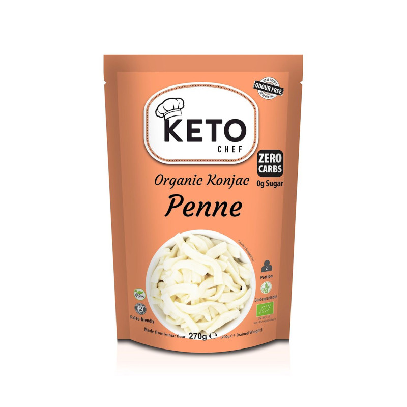 MAKARON (KONJAC) PENNE BEZGLUTENOWY BIO 270 g (200 g) - KETO CHEF (BETTER THAN FOODS)