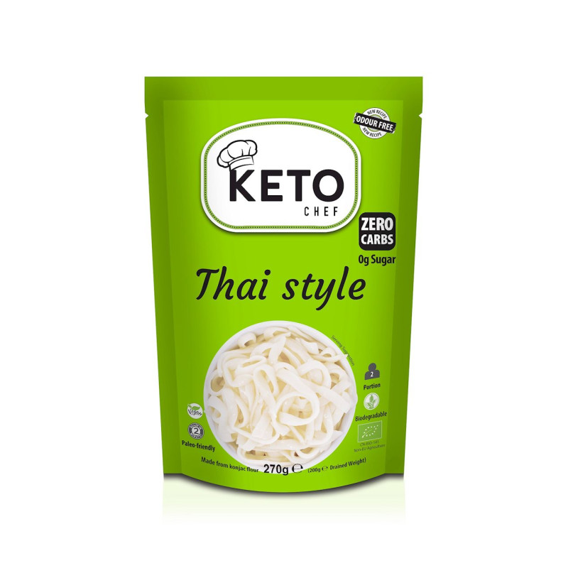 MAKARON (KONJAC) THAI STYLE BEZGLUTENOWY BIO 270 g (200 g) - KETO CHEF (BETTER THAN FOODS)