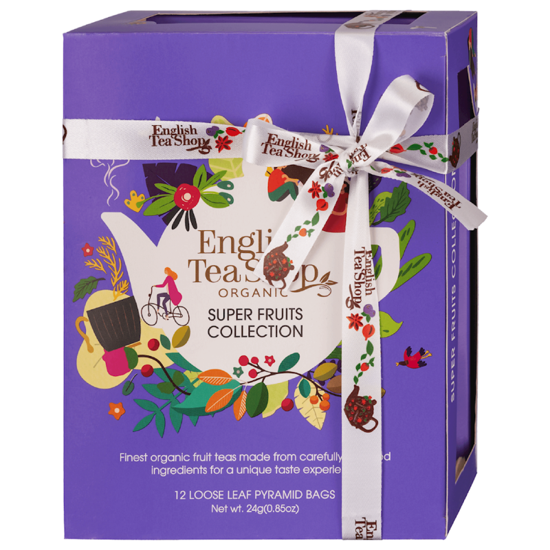 KOLEKCJA HERBATEK OWOCOWYCH BIO PIRAMIDKI (SUPER FRUITS – 6 SMAKÓW) (12 x 2 g) 24 g - ENGLISH TEA SHOP ORGANIC