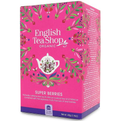 HERBATKA Z HIBISKUSEM, ROOIBOS, TRUSKAWKAMI, BORÓWKAMI I MALINAMI BIO (20 x 2,25 g) 45 g - ENGLISH TEA SHOP ORGANIC