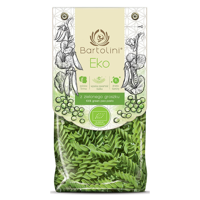MAKARON PROTEINOWY (Z GROSZKU ZIELONEGO) ŚWIDERKI BIO 250 g - BARTOLINI