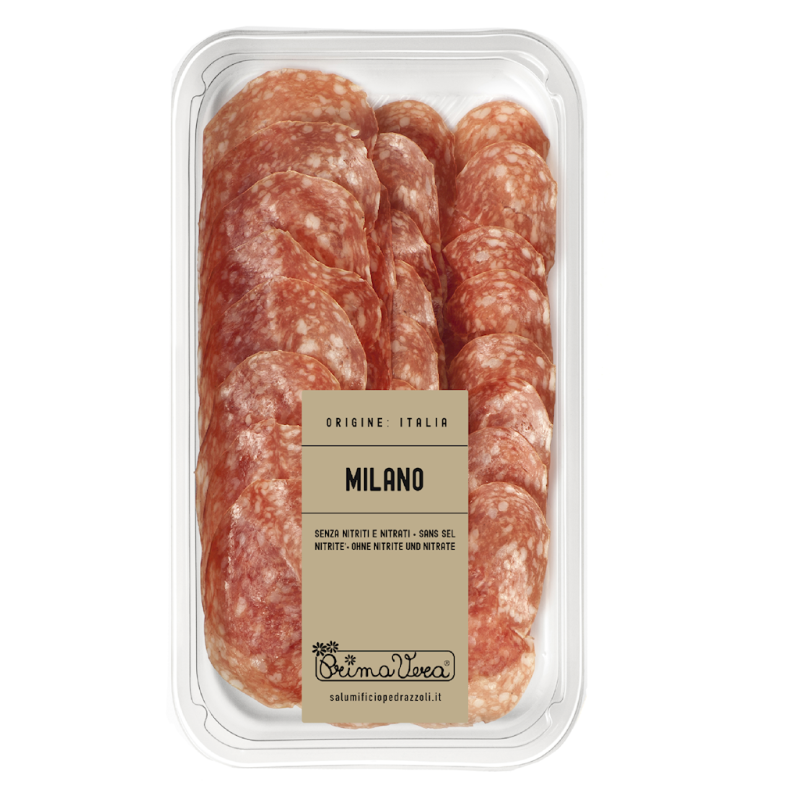 SALAMI MILANO DOJRZEWAJĄCE PLASTRY BEZGLUTENOWE BIO 70 g - PRIMAVERA
