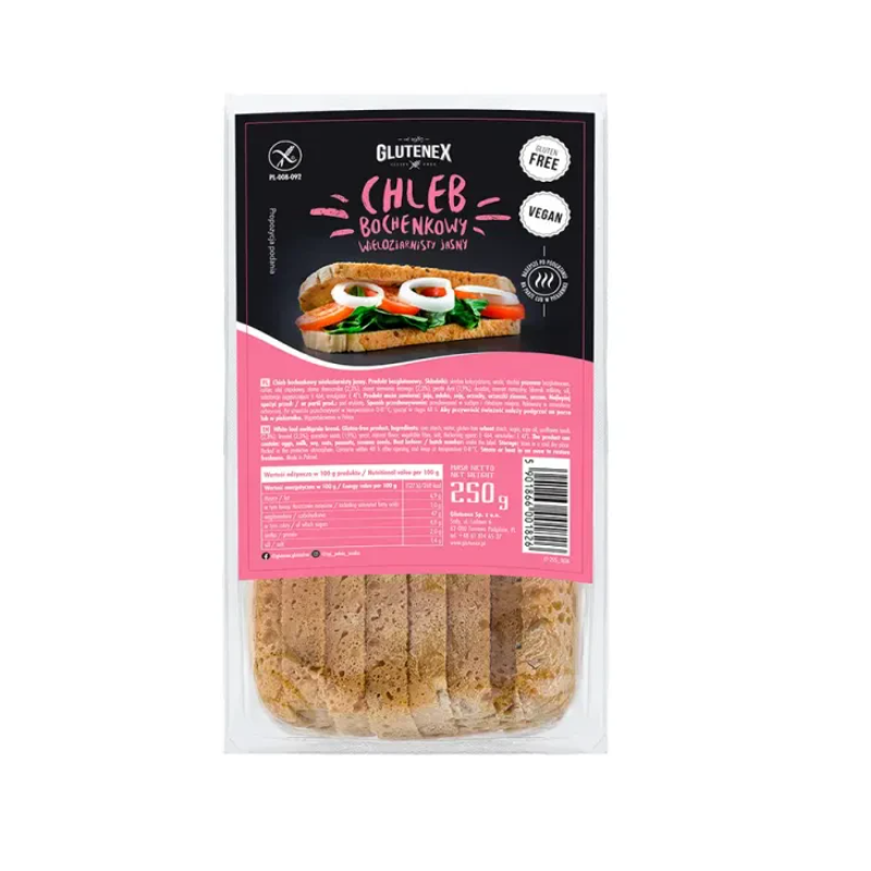 CHLEB BOCHENKOWY WIELOZIARNISTY JASNY BEZGLUTENOWY 250 g - GLUTENEX