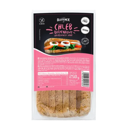 CHLEB BOCHENKOWY WIELOZIARNISTY JASNY BEZGLUTENOWY 250 g - GLUTENEX