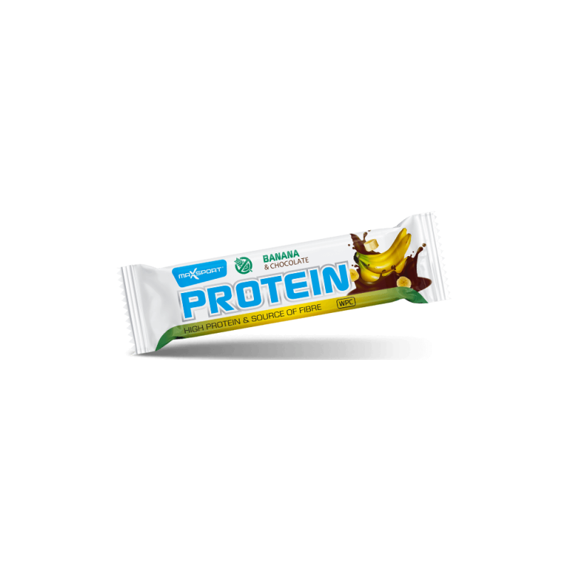 BATON PROTEINOWY BANANOWY W MLECZNEJ CZEKOLADZIE BEZGLUTENOWY 50 g - MAXSPORT