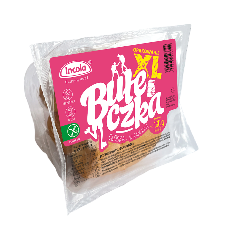 BUŁKI SŁODKIE XL BEZGLUTENOWE (4 szt.) 160 g - INCOLA