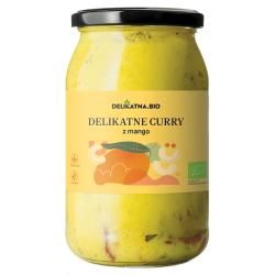 CURRY DELIKATNE Z MANGO I ORZECHAMI NERKOWCA BIO 900 ml - DELIKATNA