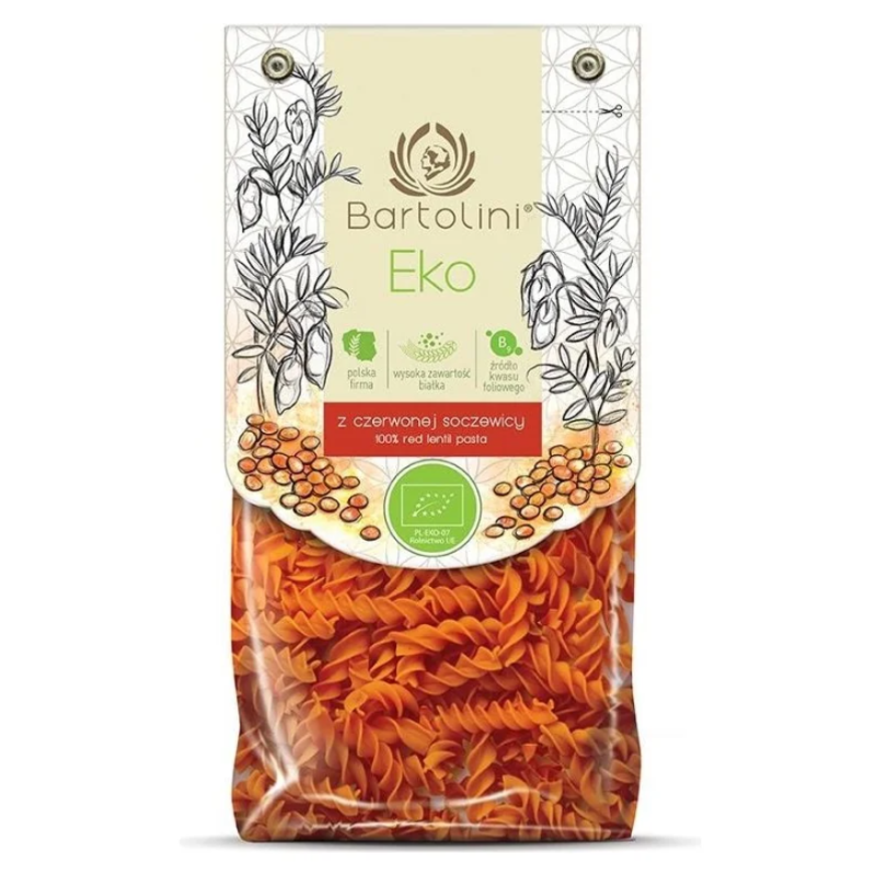 MAKARON PROTEINOWY (Z SOCZEWICY CZERWONEJ) ŚWIDERKI BIO 250 g - BARTOLINI