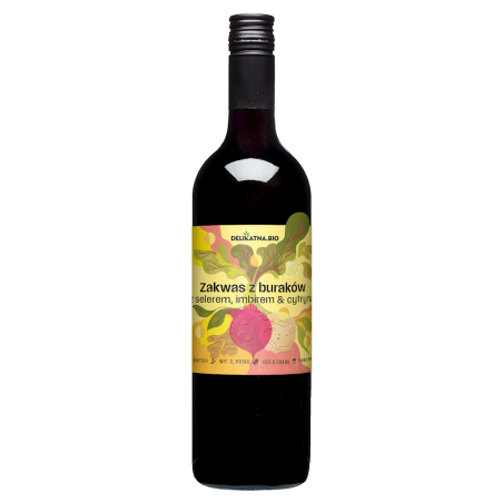 ZAKWAS Z BURAKÓW Z SELEREM, IMBIREM I CYTRYNĄ  BIO 700 ml - DELIKATNA