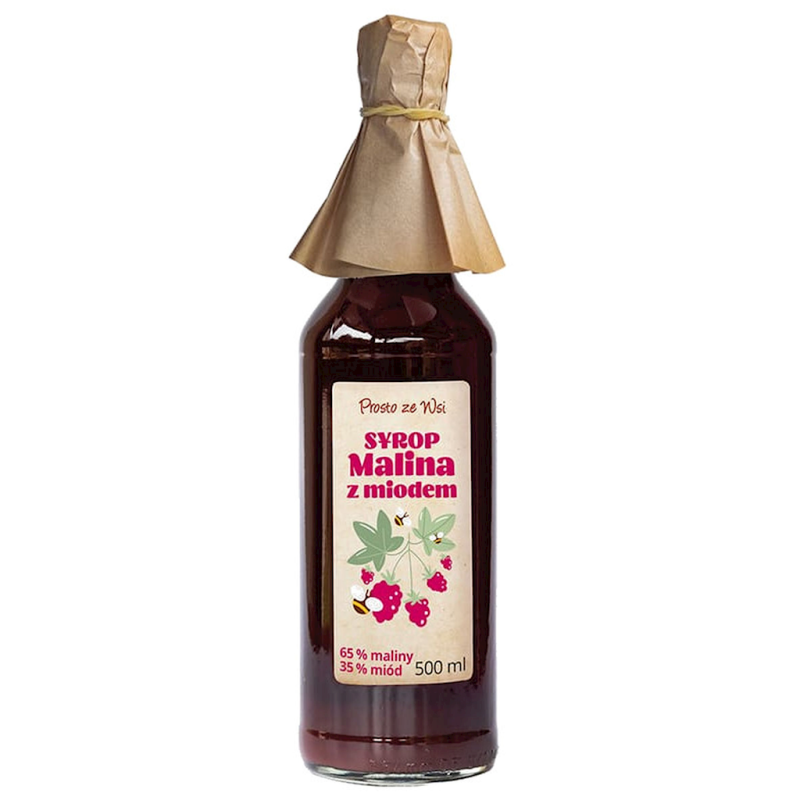 SYROP MALINA Z MIODEM 500 ml - PROSTO ZE WSI