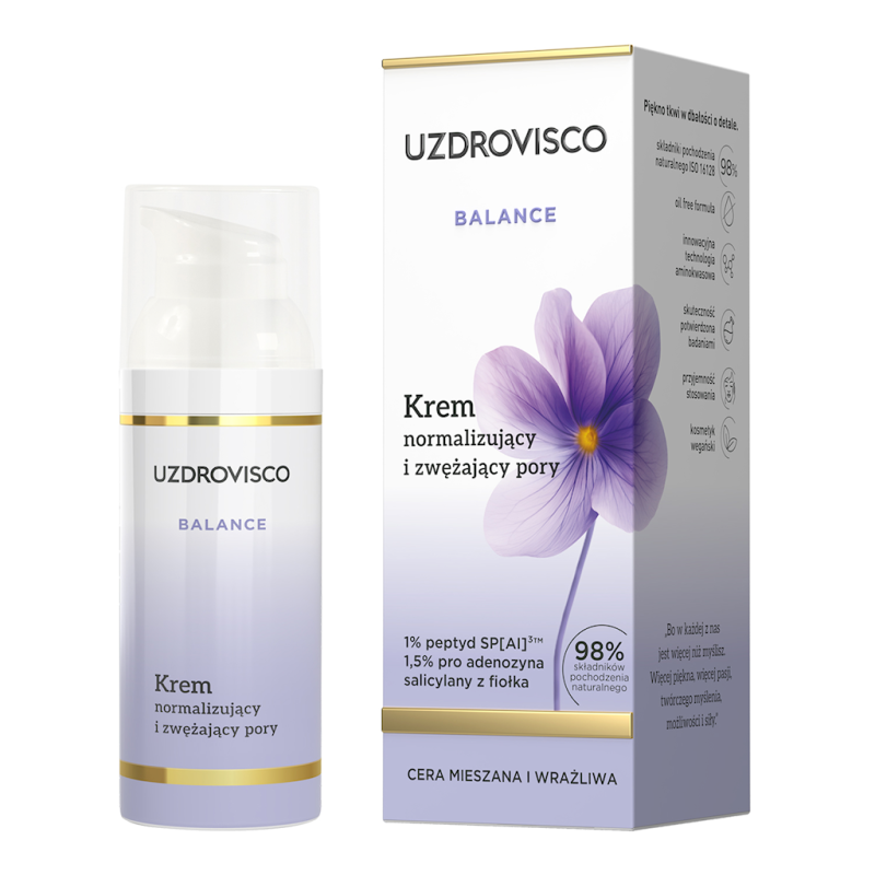 KREM DO TWARZY NORMALIZUJĄCY I ZWĘŻAJĄCY PORY 50 ml - UZDROVISCO (BALANCE)