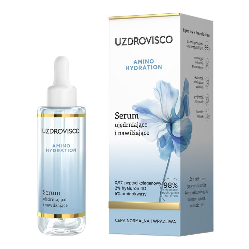 SERUM DO TWARZY UJĘDRNAJĄCO - NAWILŻAJĄCE 30 ml - UZDROVISCO (AMINO HYDRATION)