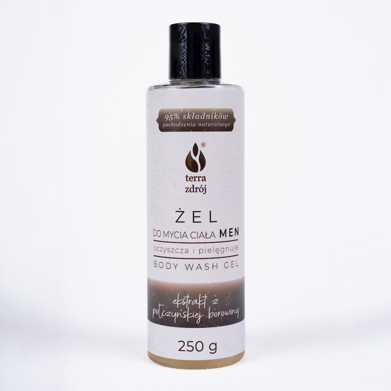 ŻEL POD PRYSZNIC DLA MĘŻCZYZN OCZYSZCZAJĄCO - PIELĘGNUJĄCY 250 g - TERRA ZDRÓJ (SERIA BOROWINOWA)