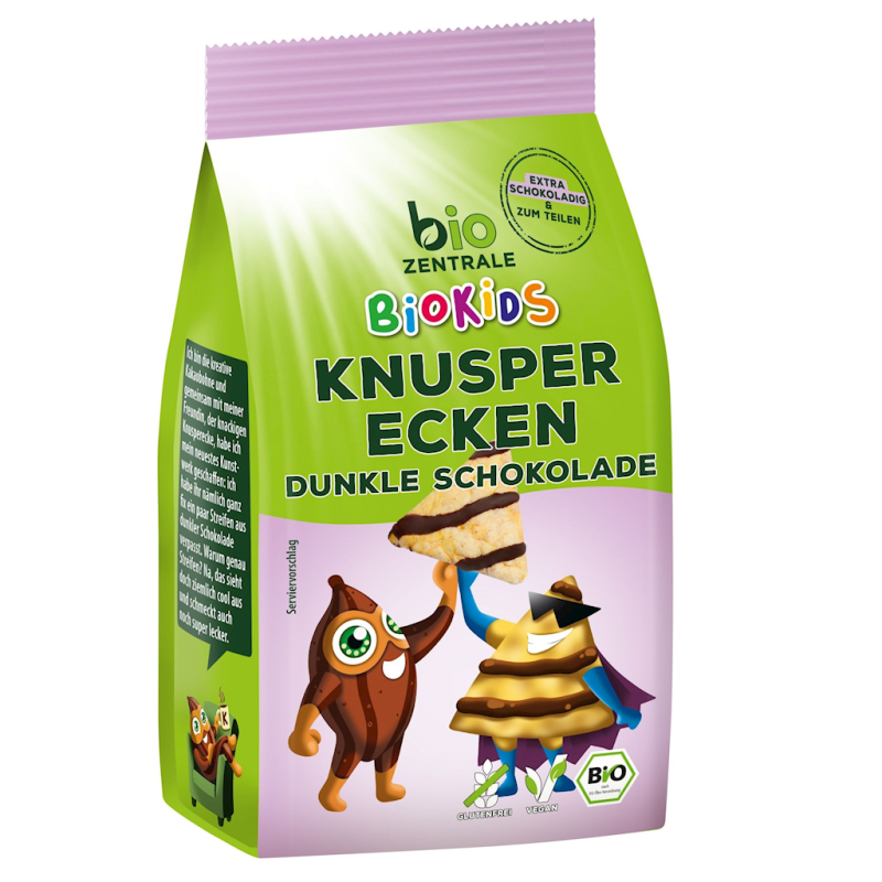 CHRUPKI KUKURYDZIANE PIRAMIDKI Z GORZKĄ CZEKOLADĄ BEZGLUTENOWE DLA DZIECI BIO 60 g - BIO ZENTRALE (BIOKIDS)