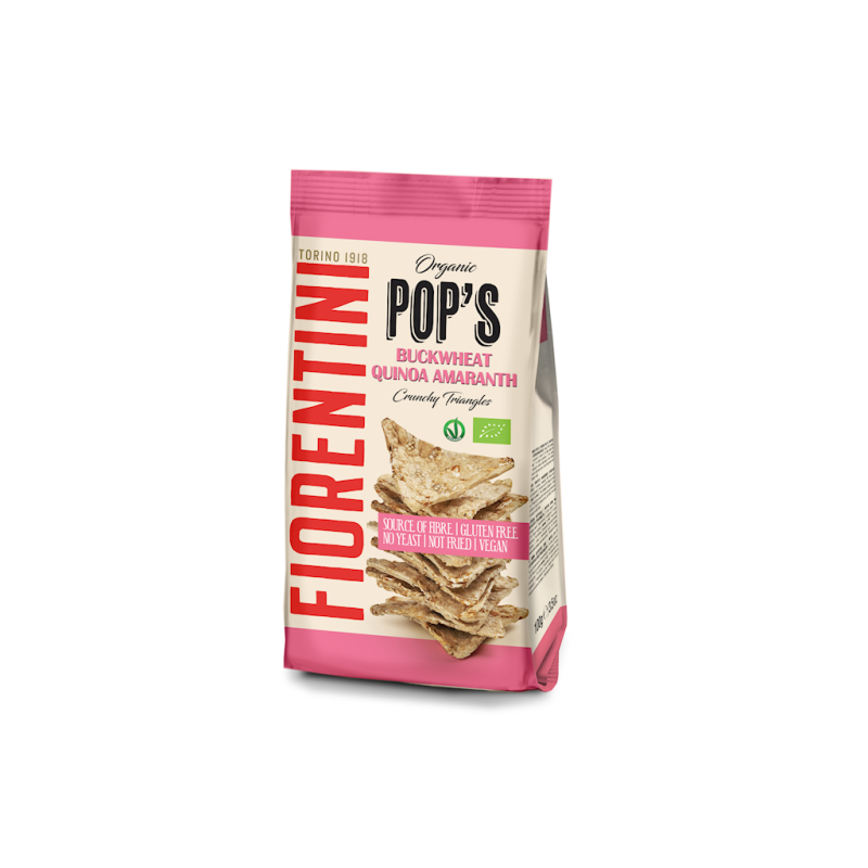 CHRUPKI GRYCZANE PIRAMIDKI Z QUINOA I AMARANTUSEM BEZGLUTENOWE BIO 80 g - FIORENTINI