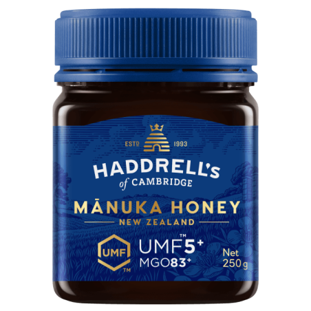 MIÓD MANUKA UMF 5+ MGO 83+ 250 g - HADDRELL'S OF CAMBRIDGE