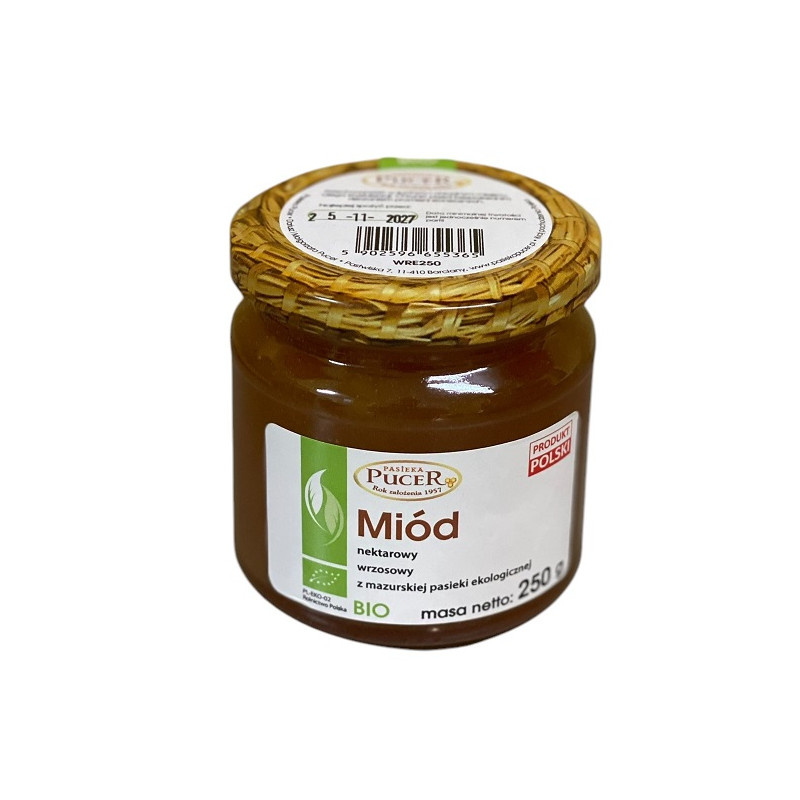 MIÓD WRZOSOWY BIO 250 g - PASIEKA PUCER