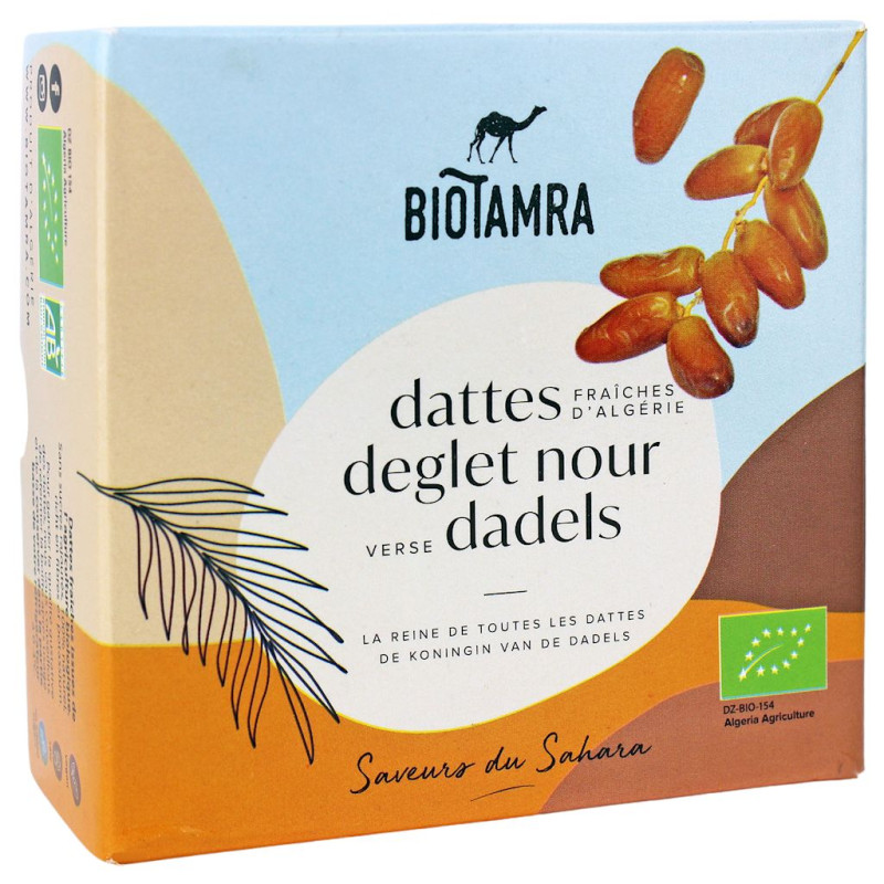 DAKTYLE DEGLET NOUR ŚWIEŻE Z PESTKĄ (NA GAŁĄZKACH) BIO 500 g - BIOTAMRA