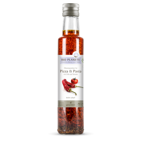 OLEJ DO PIZZY I MAKARONU Z OLIWĄ, POMIDORAMI I CHILI BIO 250 ml - BIO PLANETE