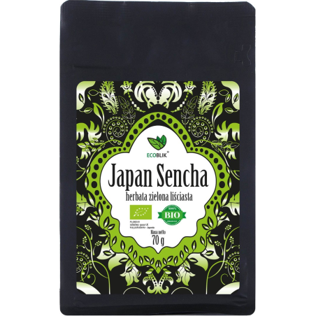 HERBATA ZIELONA LIŚCIASTA SENCHA JAPOŃSKA BIO 70 g - ECOBLIK