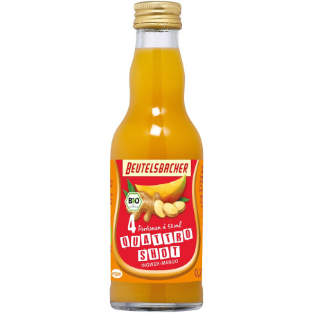 SHOT NA ODPORNOŚĆ JABŁKO - MANGO - IMBIR - KURKUMA - ACEROLA BIO 200 ml - BEUTELSBACHER