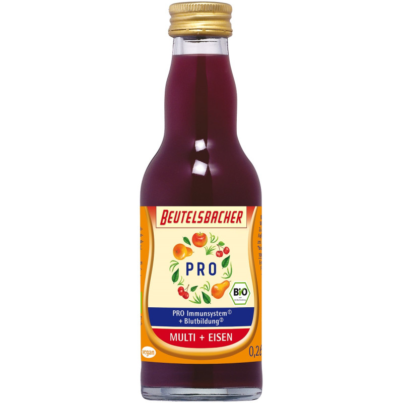 SHOT NA ODPORNOŚĆ GRUSZKA - JABŁKO - MARCHEW CZARNA - ACEROLA BIO 200 ml - BEUTELSBACHER