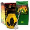 ZESTAW YERBA MATE BIO 400 g, MATERO (LOSOWY WZÓR), BOMBILLA - ORGANIC MATE GREEN