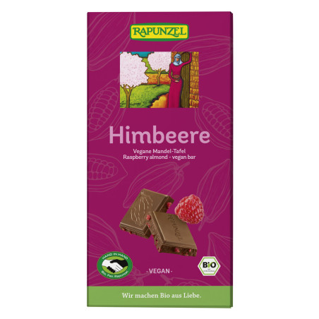 TABLICZKA KAKAOWA MIGDAŁY - MALINA BIO 100 g - RAPUNZEL
