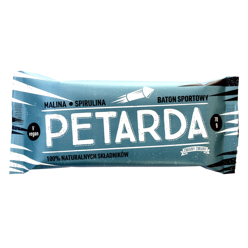 BATON BAKALIOWY Z MALINAMI I SPIRULINĄ PETARDA BEZGLUTENOWY 70 g - ZMIANY ZMIANY