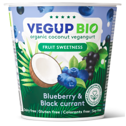 DESER KOKOSOWY JAGODA - CZARNA PORZECZKA BEZGLUTENOWY VEGANGURT BIO 140 g - VEGUP BIO