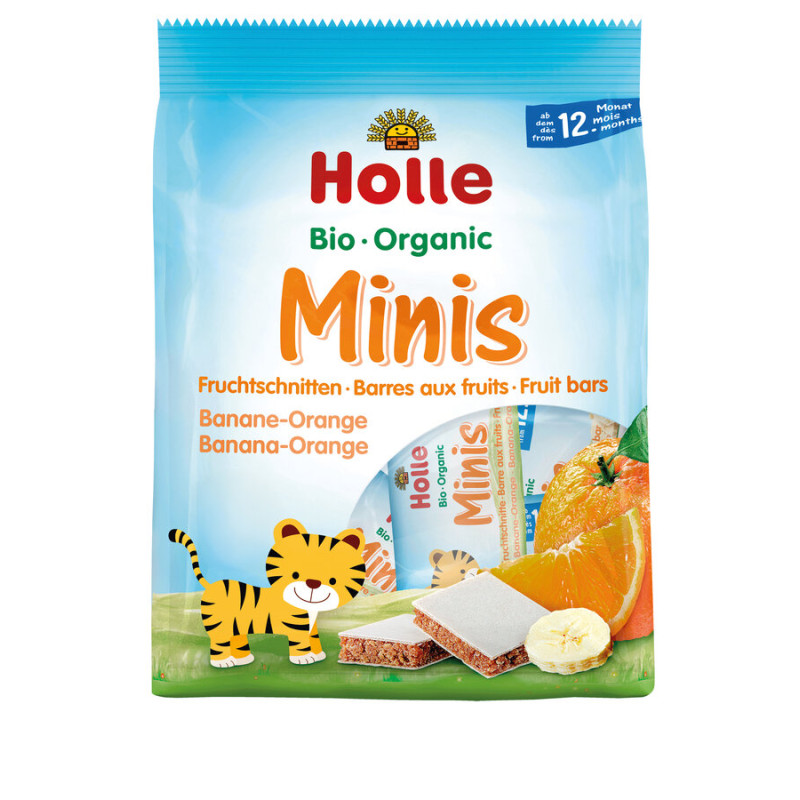 BATONY MINI BANAN - POMARAŃCZA OD 12 MIESIĄCA BIO (8 x 12,5 g) 100 g - HOLLE