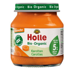 MARCHEW BEZ DODATKU CUKRÓW BEZGLUTENOWA OD 5 MIESIĄCA DEMETER BIO 125 g (SŁOIK) - HOLLE