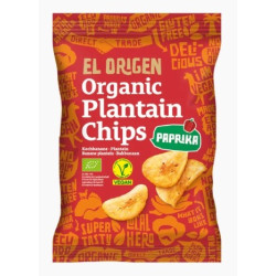 CHIPSY Z PLANTANA PAPRYKOWE BEZGLUTENOWE BIO 80 g - EL ORIGEN