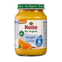WARZYWNE CURRY BEZ DODATKU CUKRÓW BEZGLUTENOWE OD 6 MIESIĄCA DEMETER BIO 190 g (SŁOIK) - HOLLE
