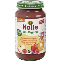 JABŁKO - OWOCE LEŚNE BEZ DODATKU CUKRÓW OD 8 MIESIĄCA DEMETER BIO 220 g (SŁOIK) - HOLLE