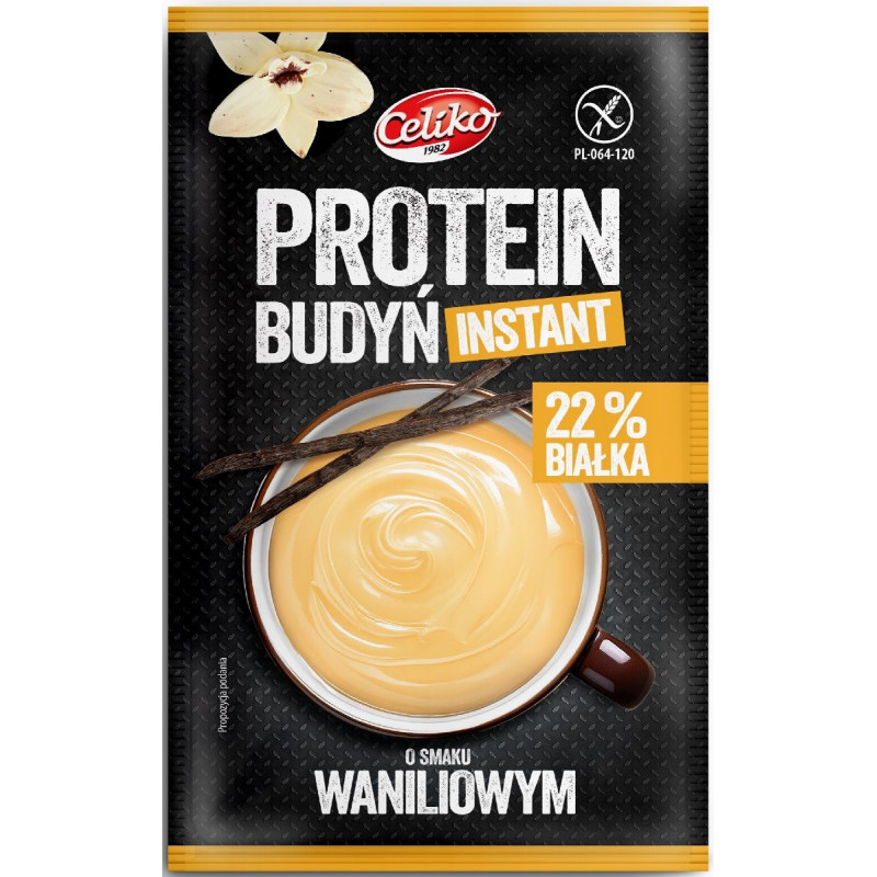 BUDYŃ PROTEINOWY INSTANT O SMAKU WANILIOWYM BEZGLUTENOWY 40 g - CELIKO