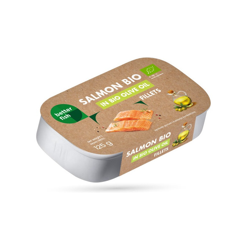 ŁOSOŚ ATLANTYCKI W OLIWIE Z OLIWEK EXTRA VIRGIN BIO 125 g - BETTER FISH