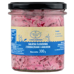 SAŁATKA ŚLEDZIOWA Z BURACZKIEM I JABŁKIEM 300 g - SMOLIN FISH (NA ZAMÓWIENIE)