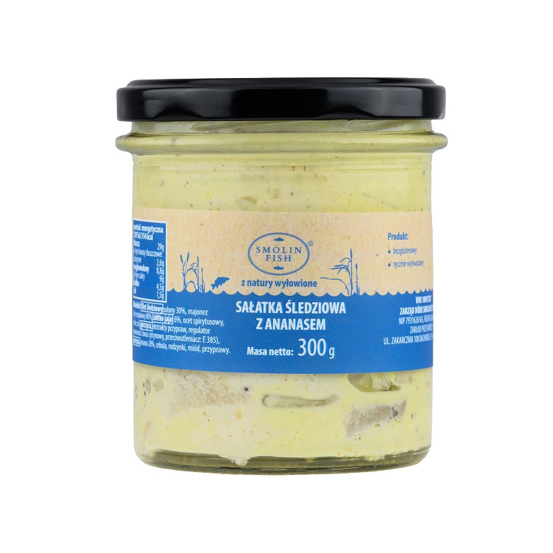SAŁATKA ŚLEDZIOWA Z ANANASEM 300 g - SMOLIN FISH (NA ZAMÓWIENIE)