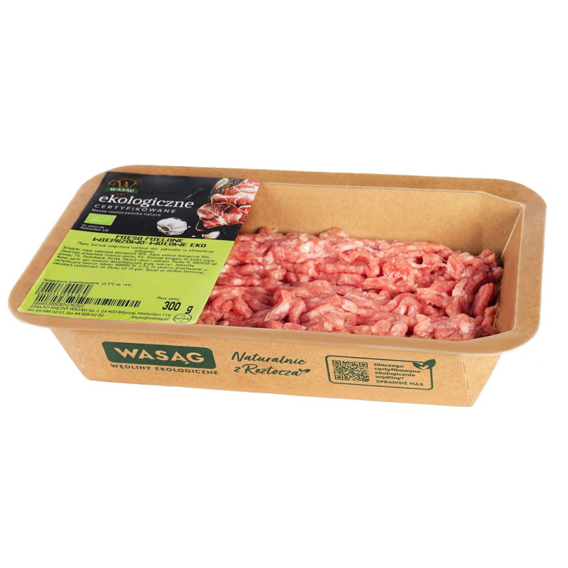 MIĘSO MIELONE WIEPRZOWO - WOŁOWE SUROWE BIO 300 g - WASĄG (NA ZAMÓWIENIE)