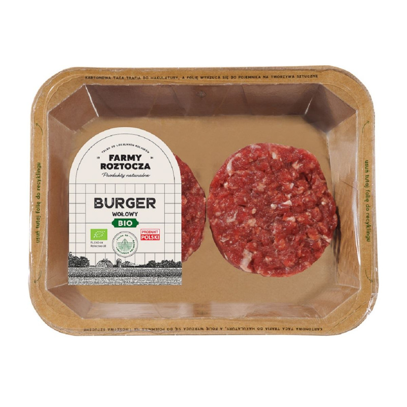 BURGER WOŁOWY SUROWY BIO 200 g - FARMY ROZTOCZA (NA ZAMÓWIENIE)