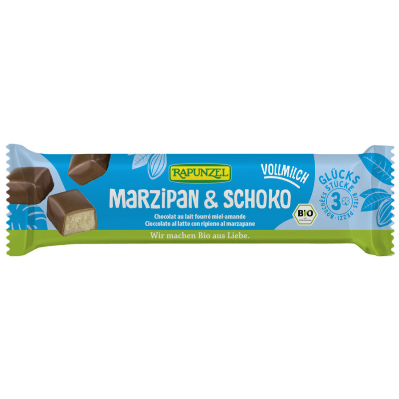 BATONIKI MARCEPANOWE Z MIODEM W CZEKOLADZIE MLECZNEJ BIO 50 g - RAPUNZEL
