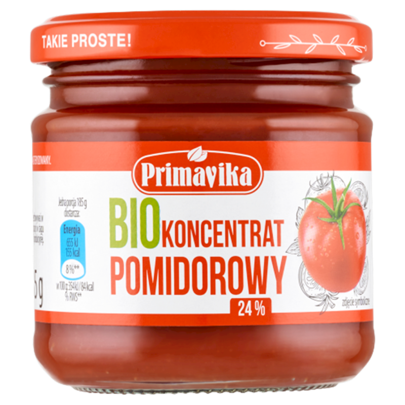 KONCENTRAT POMIDOROWY 22 % - 24 % BIO 185 g - PRIMAVIKA