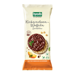 WAFLE Z CIECIERZYCY OBLANE CZEKOLADĄ GORZKĄ BEZGLUTENOWE BIO 65 g - BYODO