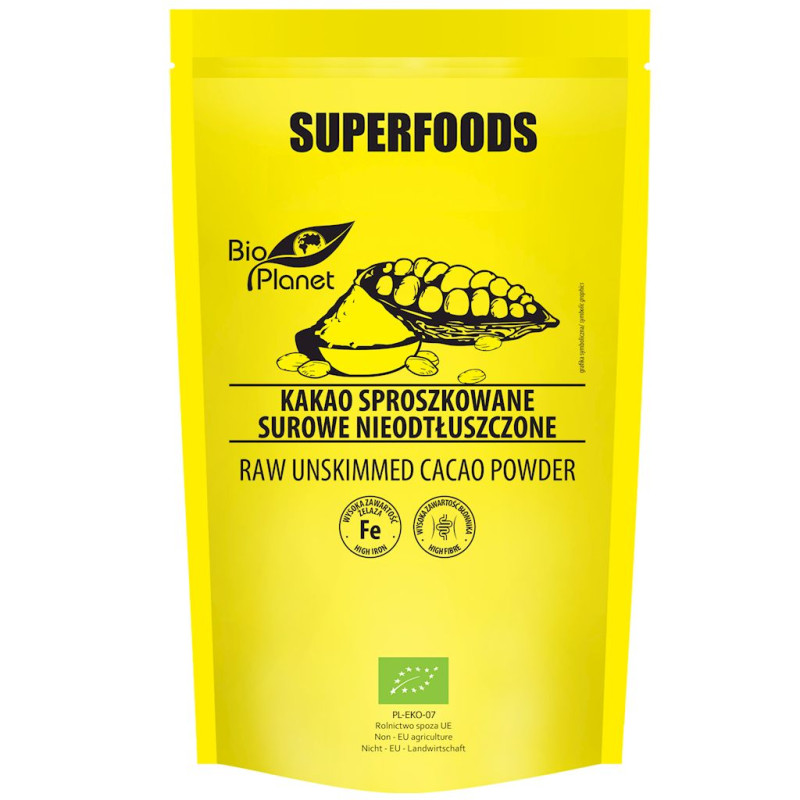 KAKAO SUROWE SPROSZKOWANE BIO 150 g - BIO PLANET SUPERFOODS