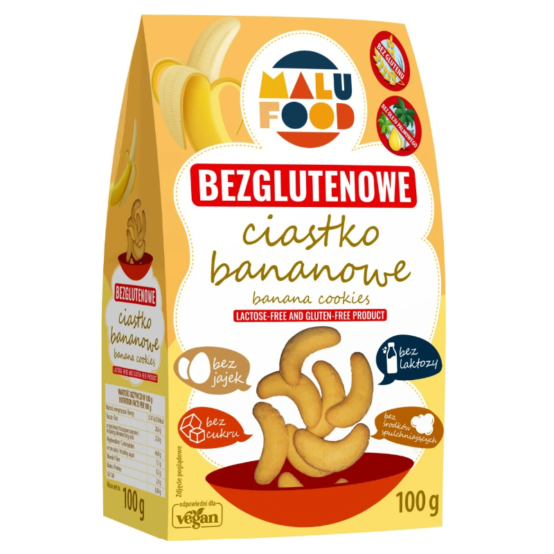 CIASTKA BANANOWE BEZ CUKRU BEZGLUTENOWE 100 g - MALU FOOD