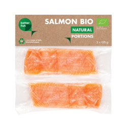 ŁOSOŚ ATLANTYCKI ZE SKÓRĄ MROŻONY PORCJE BIO (2 x 125 g) 250 g - BETTER FISH