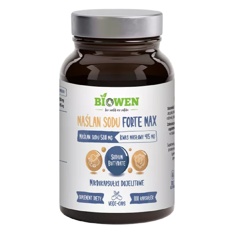 MAŚLAN SODU FORTE MAX (580 mg) BEZGLUTENOWY 100 KAPSUŁEK - BIOWEN