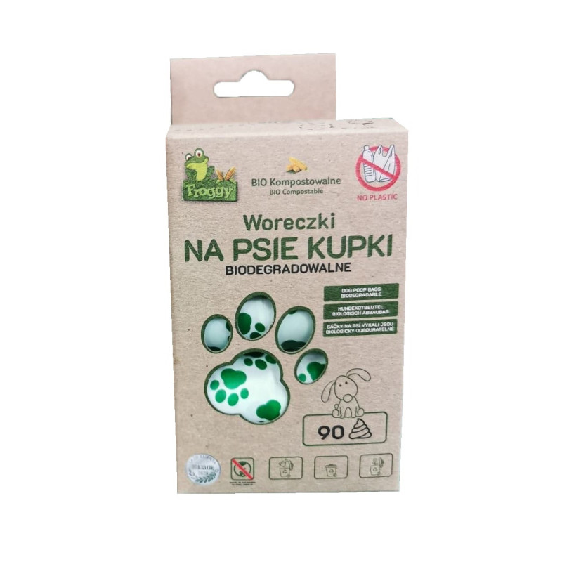 WORKI NA PSIE ODCHODY (KOMPOSTOWALNE I BIODEGRADOWALNE) 90 szt - FROGGY