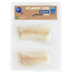 DORSZ ATLANTYCKI MSC POLĘDWICA BEZ SKÓRY MROŻONA (2 x 125 g) 250 g - BETTER FISH